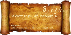 Birnstingl Ábrahám névjegykártya